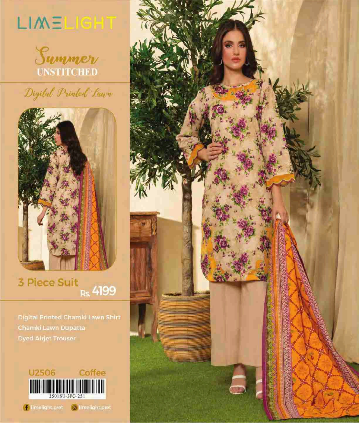 Limelight Chamkee Lawn 3Pcs 🔥