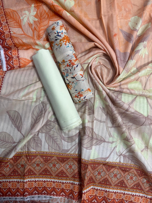ZAMAN D-25 PRINTED UNSTITCHED 3PCS COLLECTION