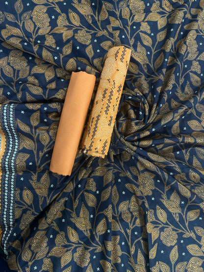 ZAMAN PRINTED UNSTITCHED 3PCS COLLECTION