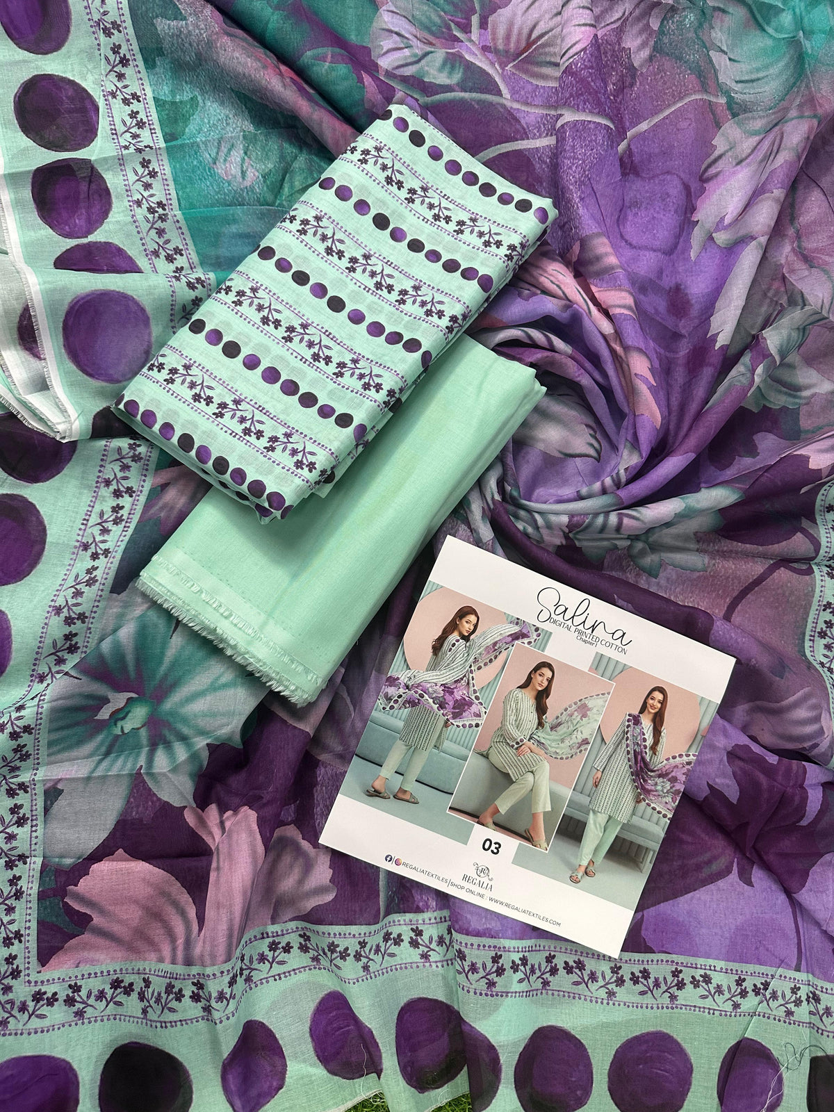 SALINA D-03 DIGITAL PRINTED LAWN  3PCS