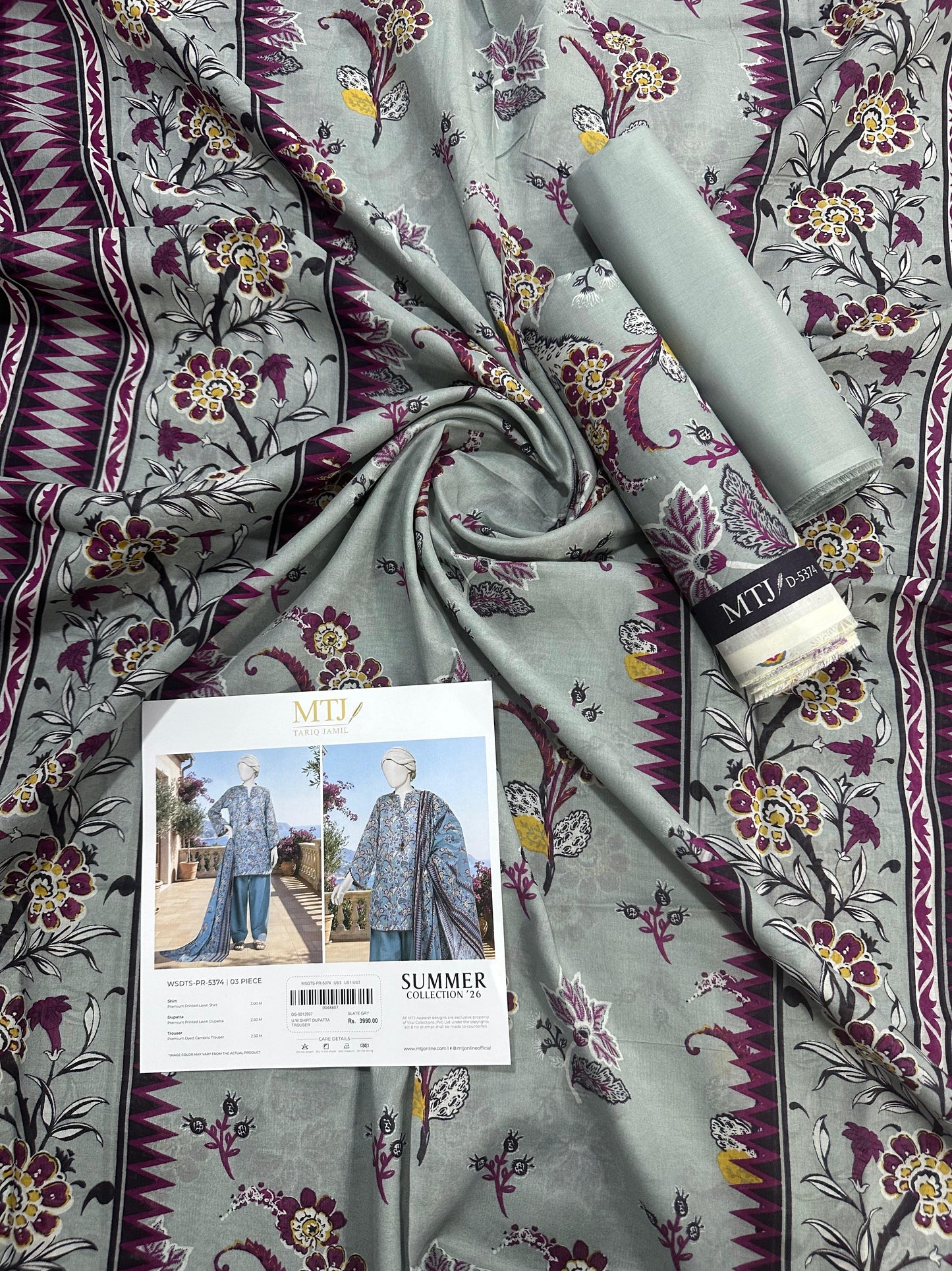 MTJ Original (WSDTS-PR-5374) Printed Lawn Unstitched Collection – Summer 2026