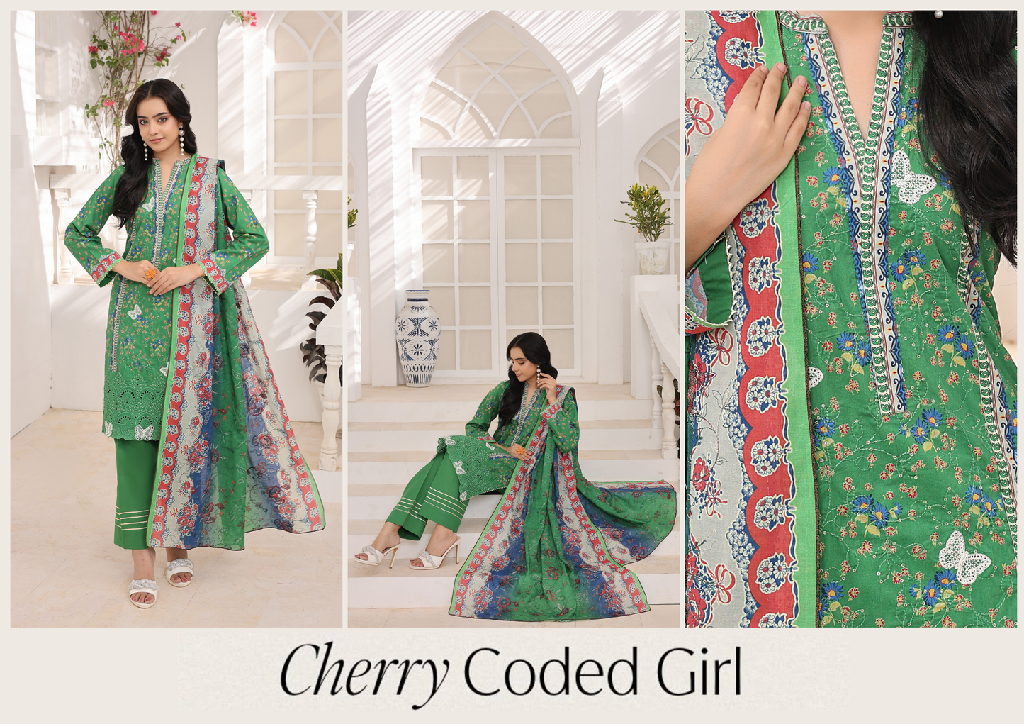 Bonanza Emerald Green Embroidery 3pcs Unstitched Collection