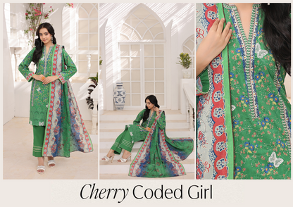 Bonanza Emerald Green Embroidery 3pcs Unstitched Collection