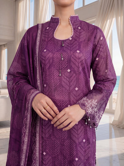 Fleur By Almeerah – Amethyst Glow - Digital Chundri Lawn