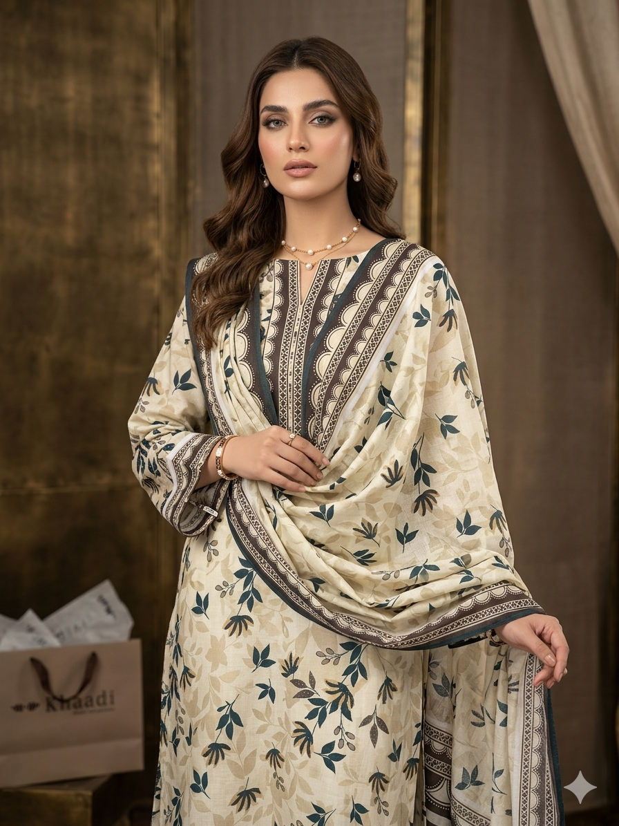 KHAADI 2PC LAWN COLLECTION 
SHIRT + DUPATTA
