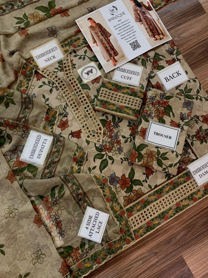 Baroque Elegant 3PC Unstitched Lawn Suit Collection