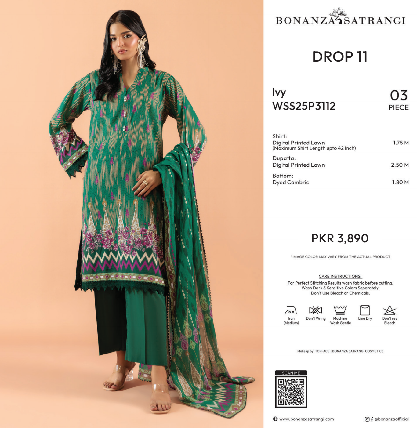 Bonanza Satrangi Unstitched Ivy - 3 Pc (WSS25P3112) 🔥🥰