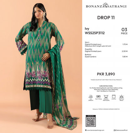 Bonanza Satrangi Unstitched Ivy - 3 Pc (WSS25P3112) 🔥🥰