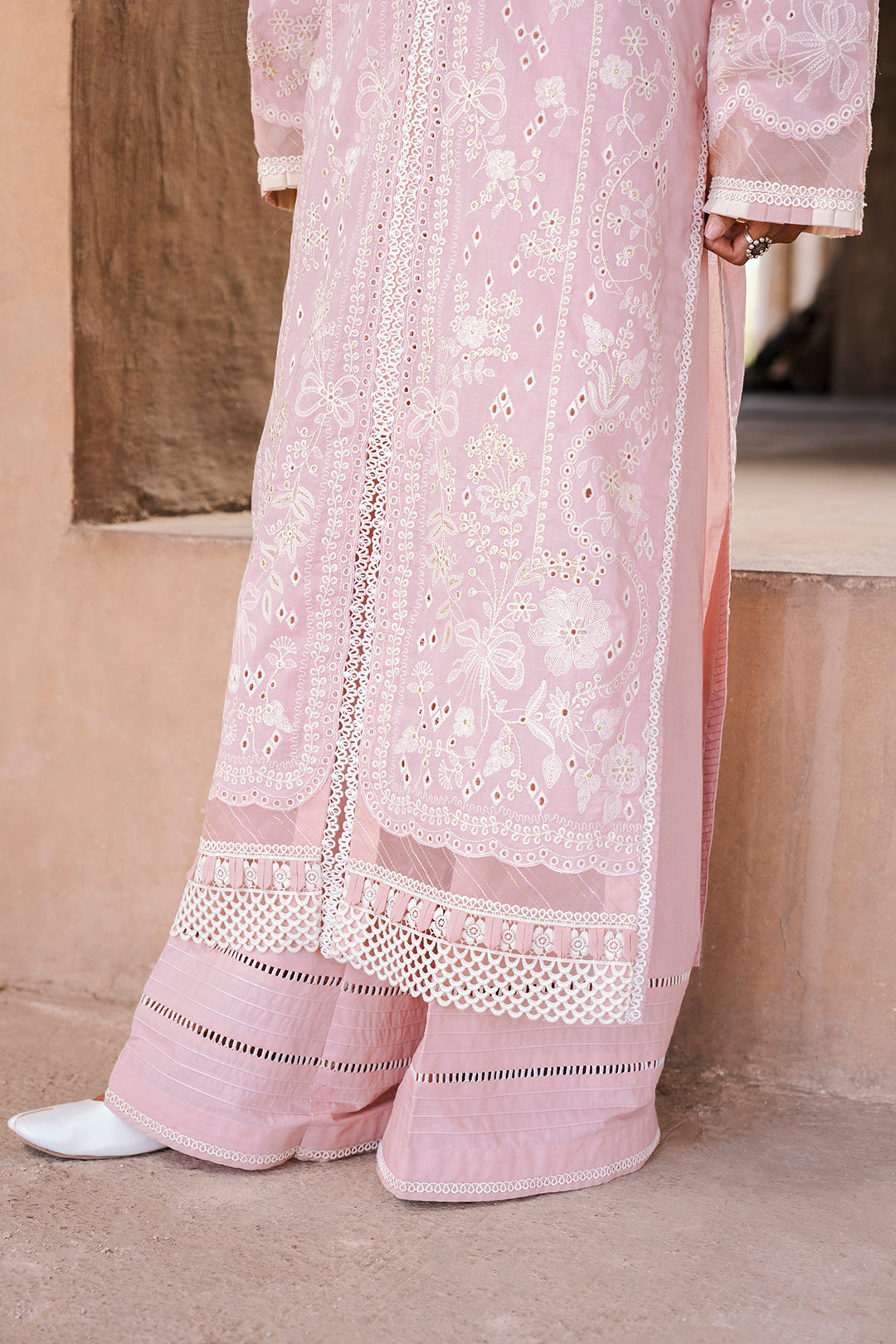 Zellbury Signature 🌸 SOFT PINK CHIKANKARI DREAM – WUS25E30836 🌸