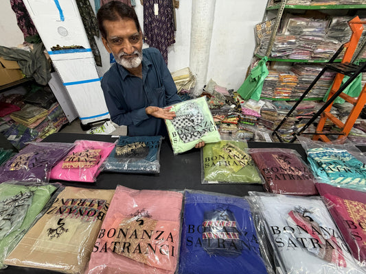 BONANZA SATRANGI PATCH EMBROIDERY LEFT OVER CHINA MATCHING MIX N MATCH 100% ORIGINAL