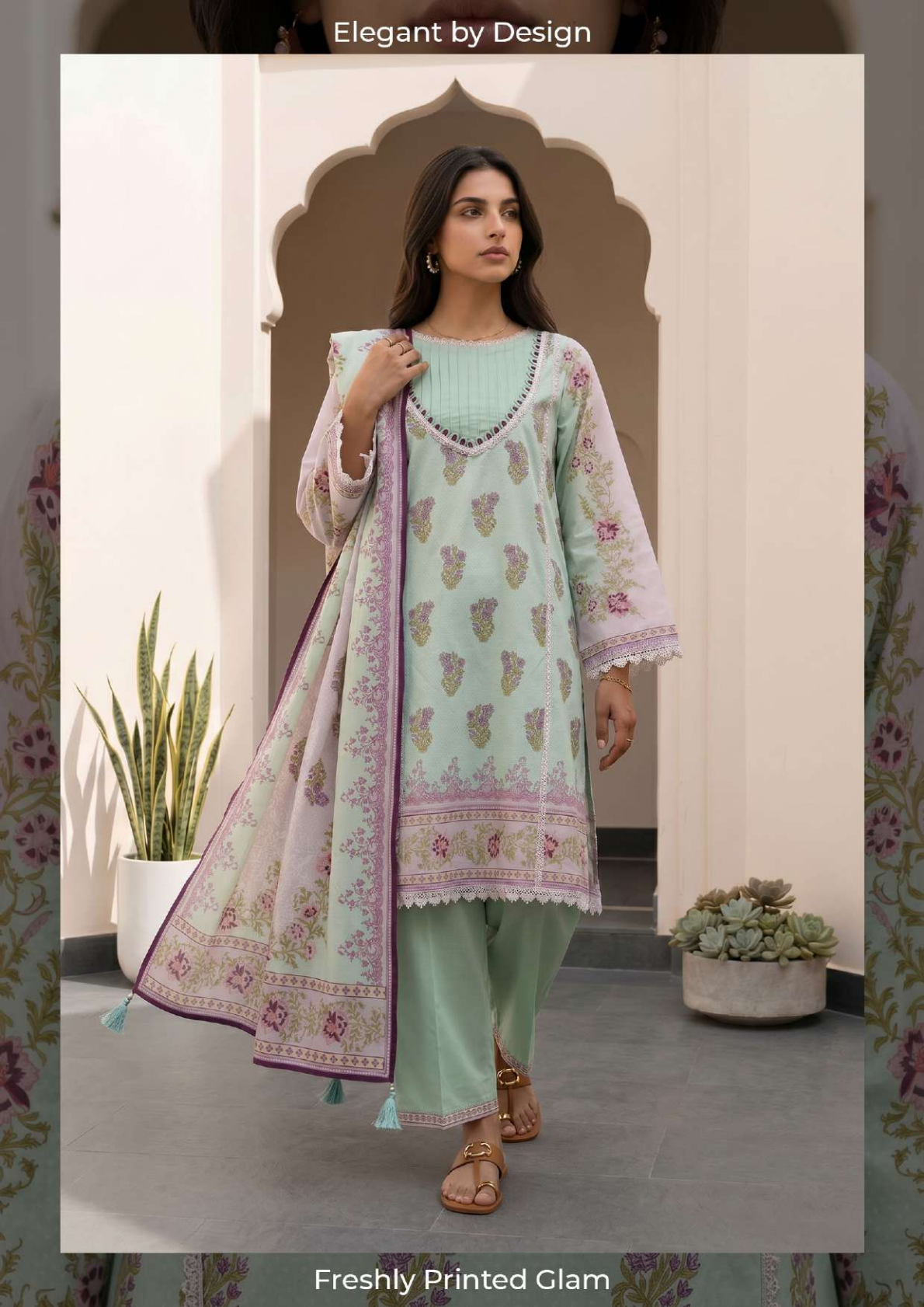 ZELLBURY Unstitched 3pcs Lawn Collection D.C:- WUS26X38102