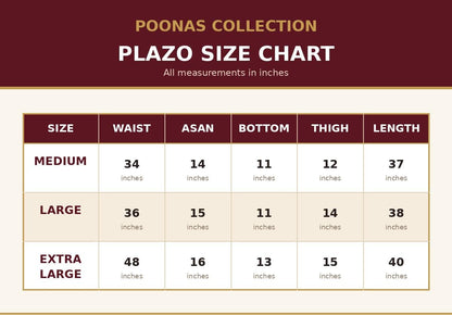 Stitched White Plazo Medium Randomly