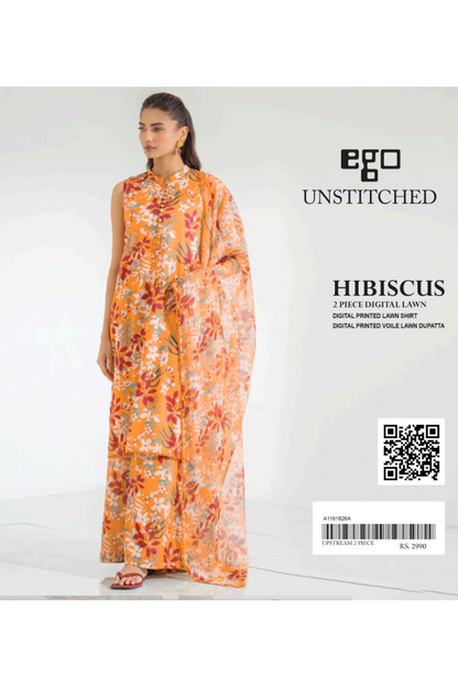 EGO YELLOW (S+D) UNSTITCHED 2PCS DIGITAL PRINTED LAWN COLLECTION