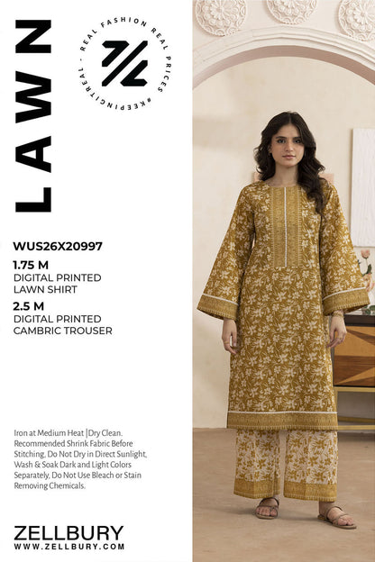 Zellbury D.C:-WUS26X20997   Digtal Printed Lawn 2Pcs Collection