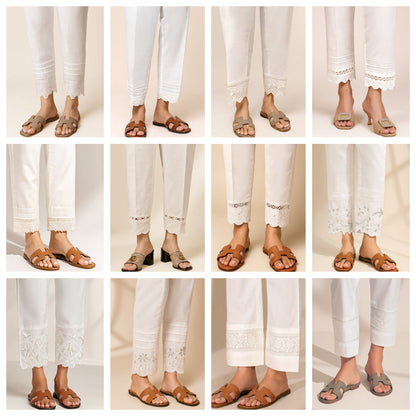Lakhany Randomly Stitched Trouser  in White 🤍