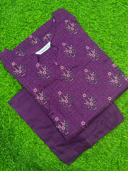 Tawakkal Purple Stitched 2-Piece