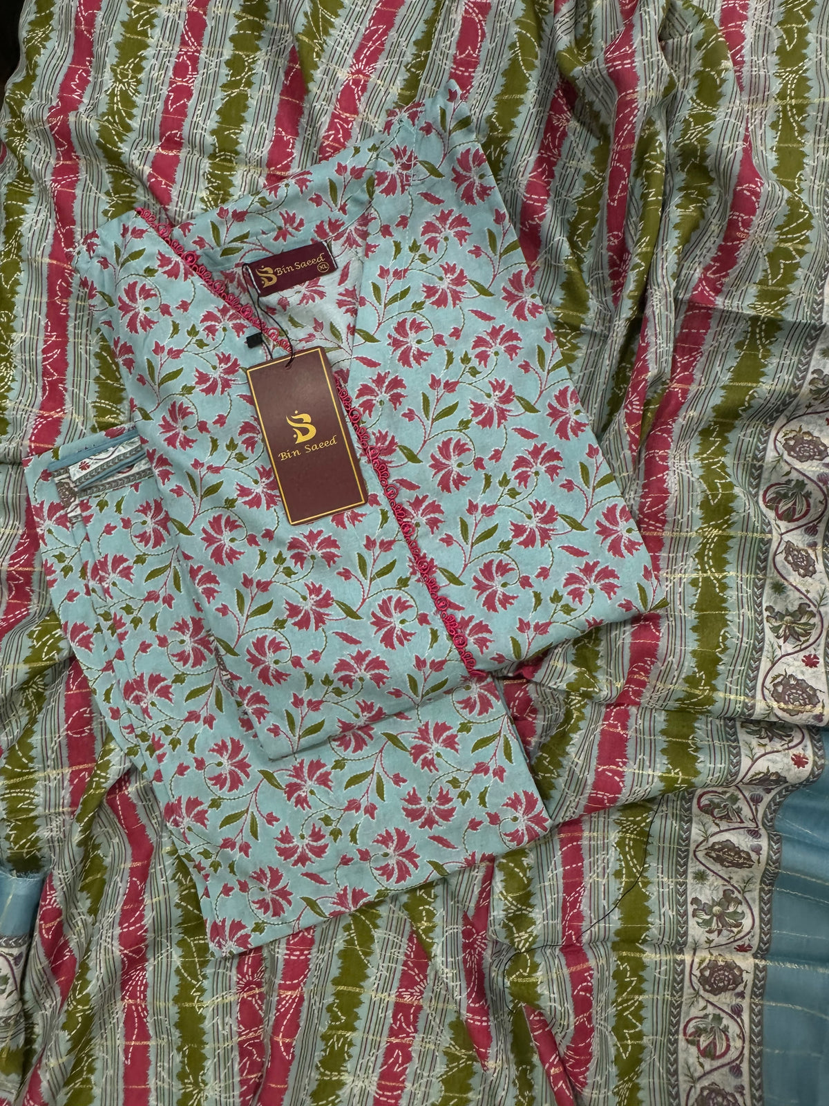 Bin Saeed Light Blue Stitched 3Pcs