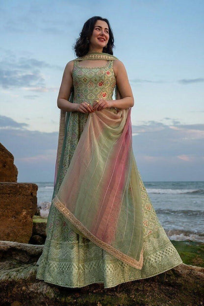 DW Faiza Saqlain 3Pcs 1062 Pistachio Emb Lawn Suit