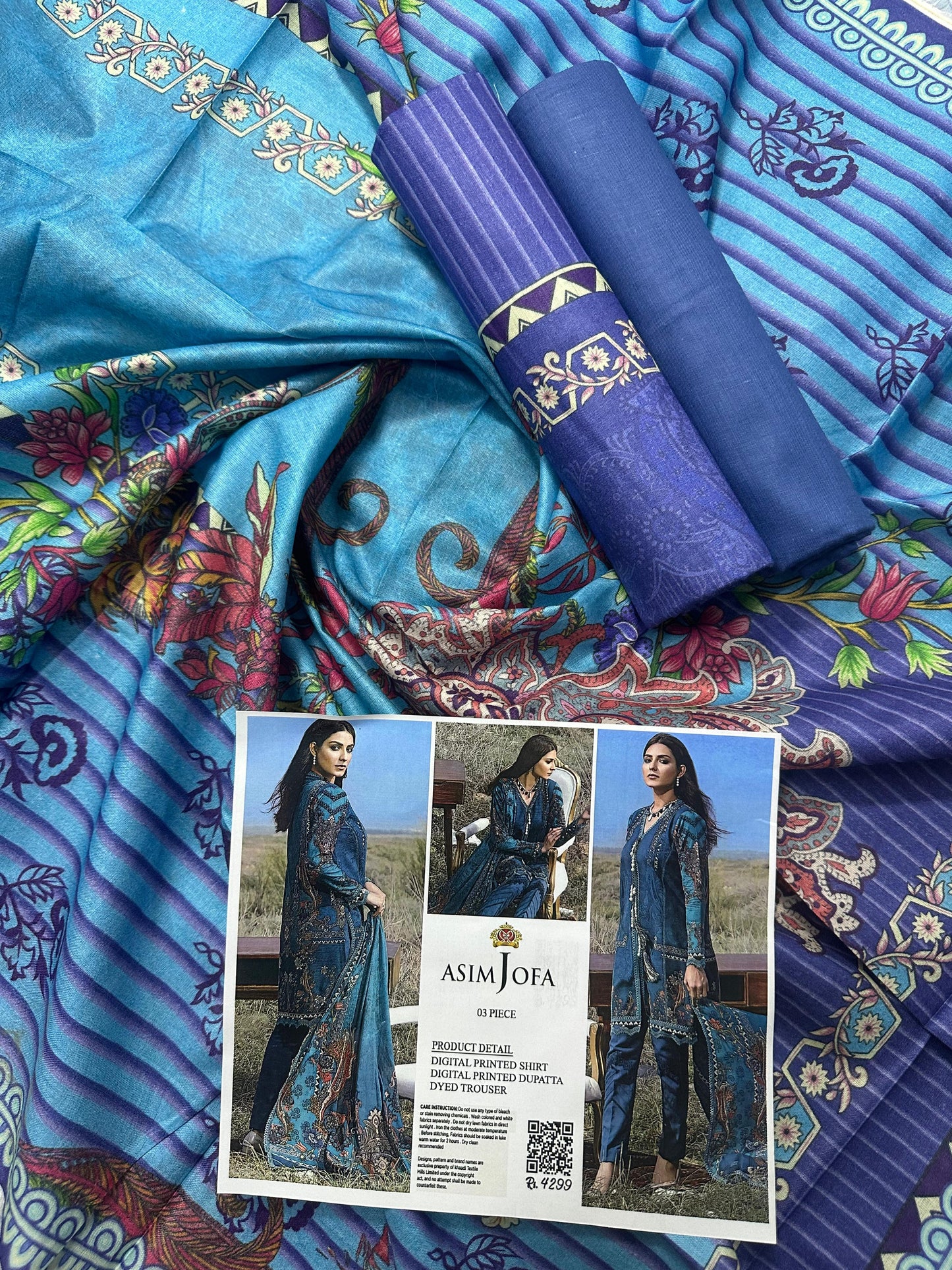 ASIM JOFA 3PC UNSTITCHED DIGITAL PRINTED COLLECTION