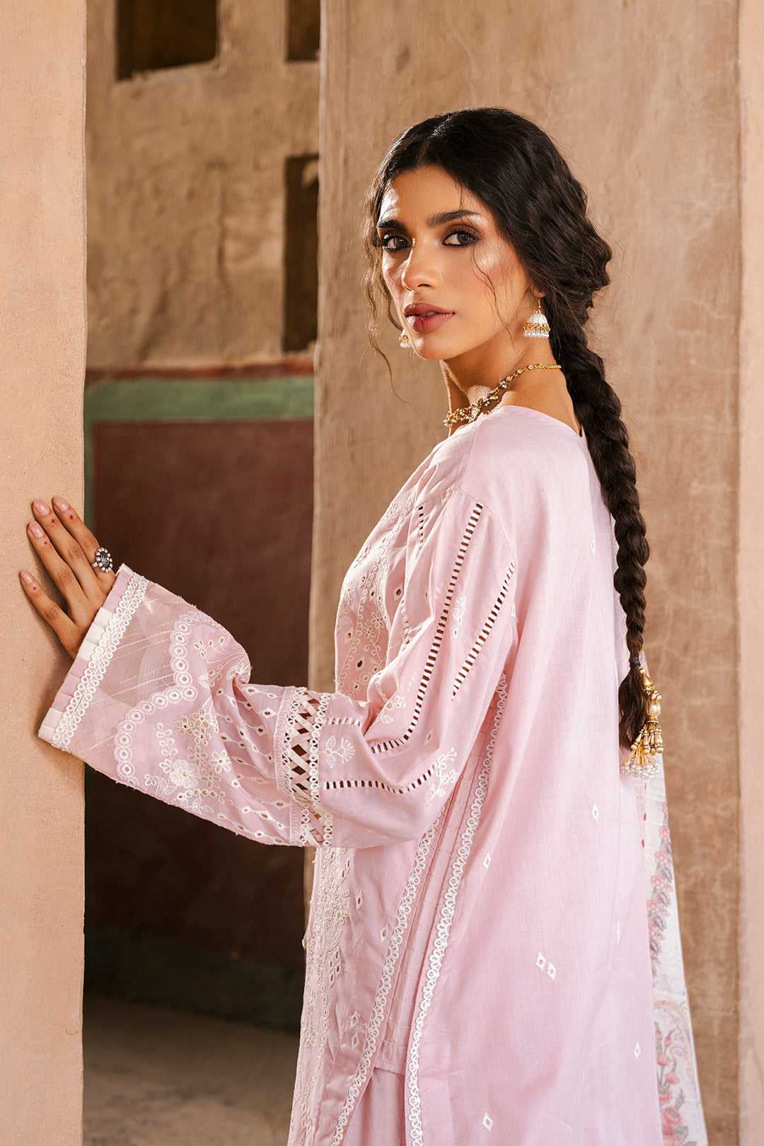 Zellbury Signature 🌸 SOFT PINK CHIKANKARI DREAM – WUS25E30836 🌸