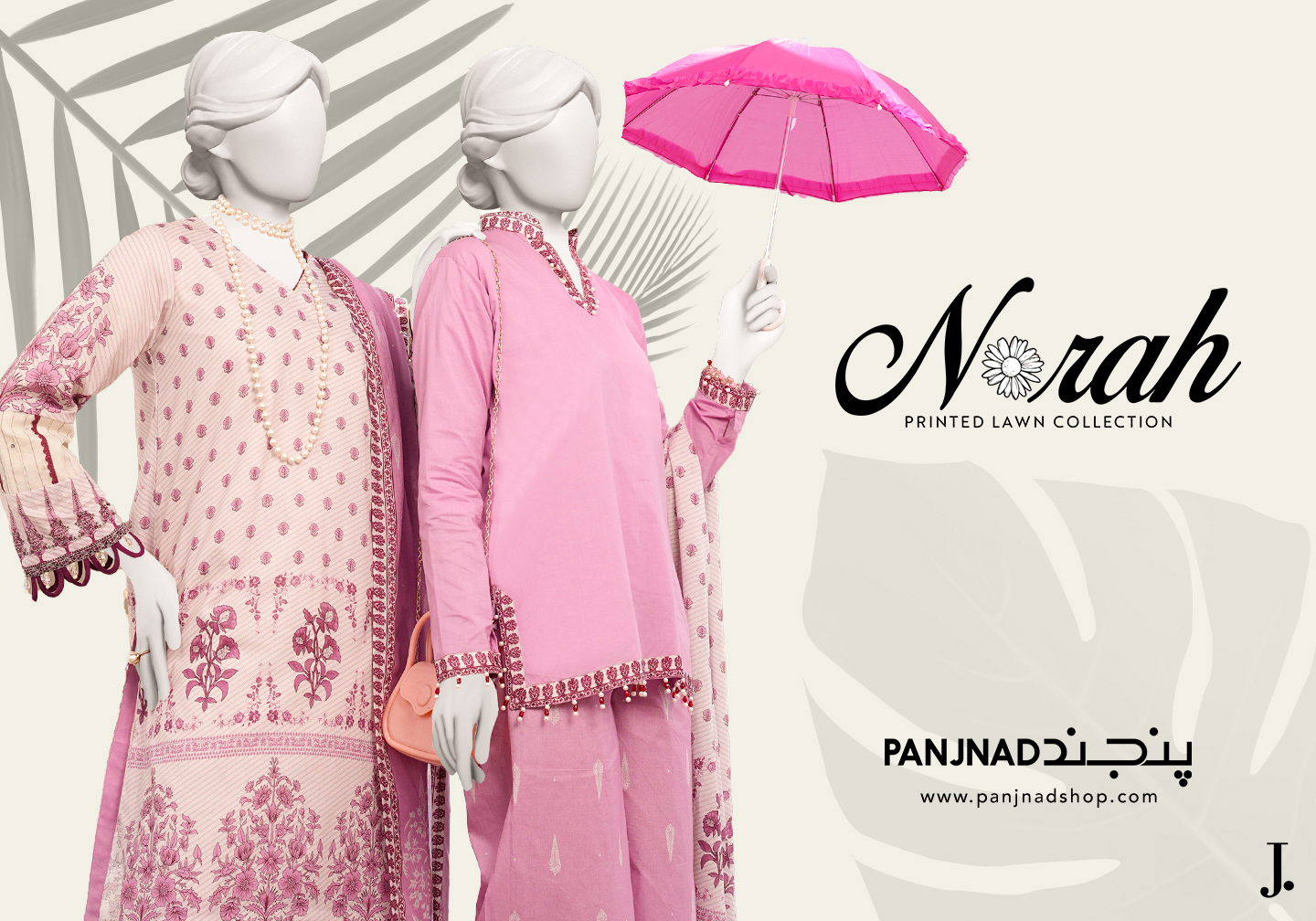 J• 100% Original Unstitched Lawn Norah Panjnad by Junaid Jamshed 3 Piece 🔥