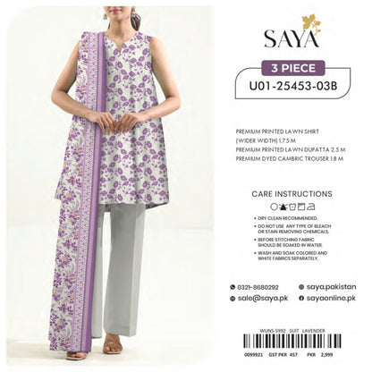 Saya Unstitched 100% Original LAWN 3 Suit In WHOLESALE PRICE 💯✨