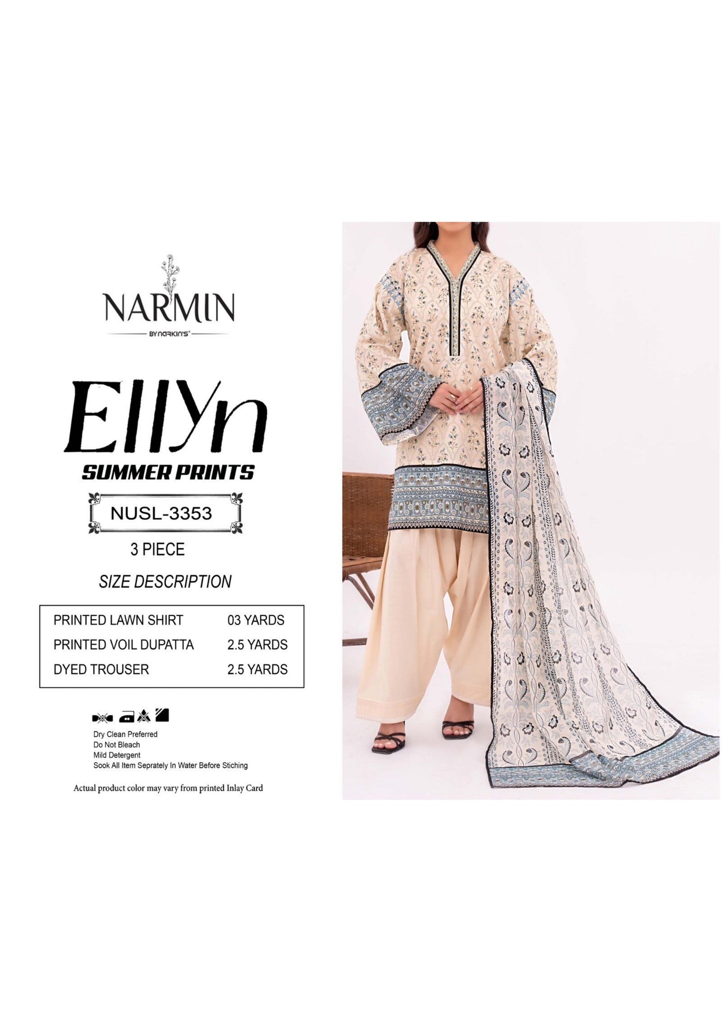 NARMIN Ellyn 100% Original Unstitched Lawn ❤️  by NARKINS