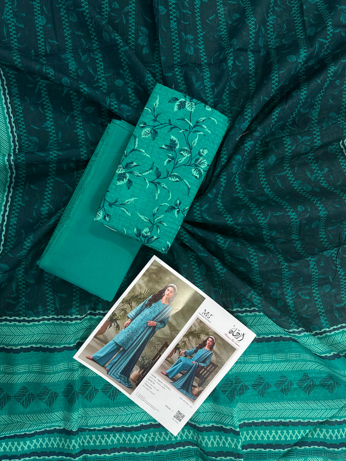 Izhaan MJ Green D-02 3pcs Printed