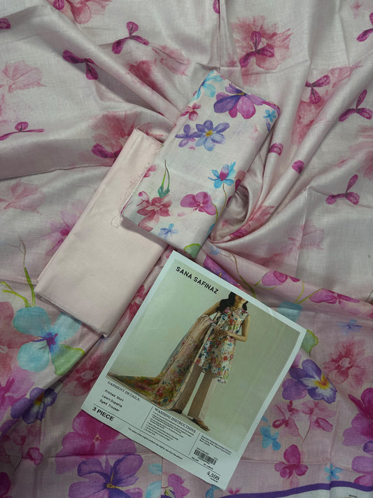 Sana Safinaz Pink Flora Printed 3Pcs