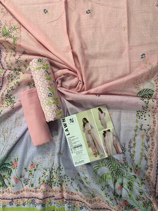 Zellbury (D.C:- WUS26X31017) Unstitched 3pcs Lawn Collection