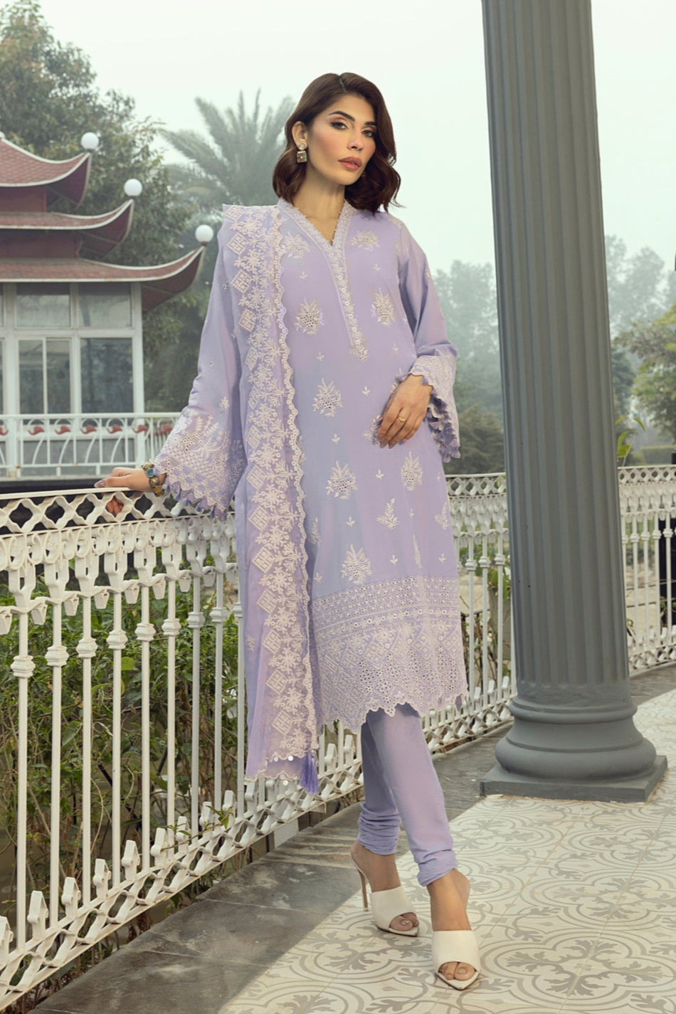 Lakhany Decent Purple Eid Collection Unstitched ChikanKari 3 Piece 🔥