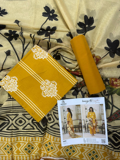 Inaaya Ali Lawn 3 Piece Collection 2026 By Arham Textile