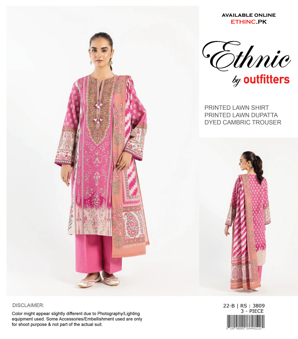 🌼Ethnic by Outfitters – Printed Lawn 3PC Collection 🌸❤️