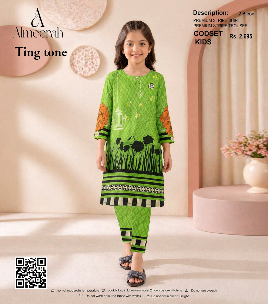 Almeerah Ting Tone Unstitched Kids 2Pcs Collection