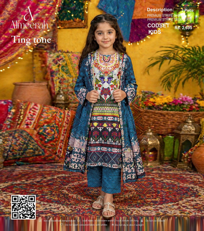 Almeerah Ting Tone Unstitched Kids 2Pcs Collection