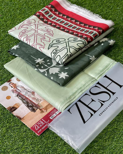 Zesh Unstitched Lawn 3 Piece in Wholesale Price 100% Original 🔥❤️