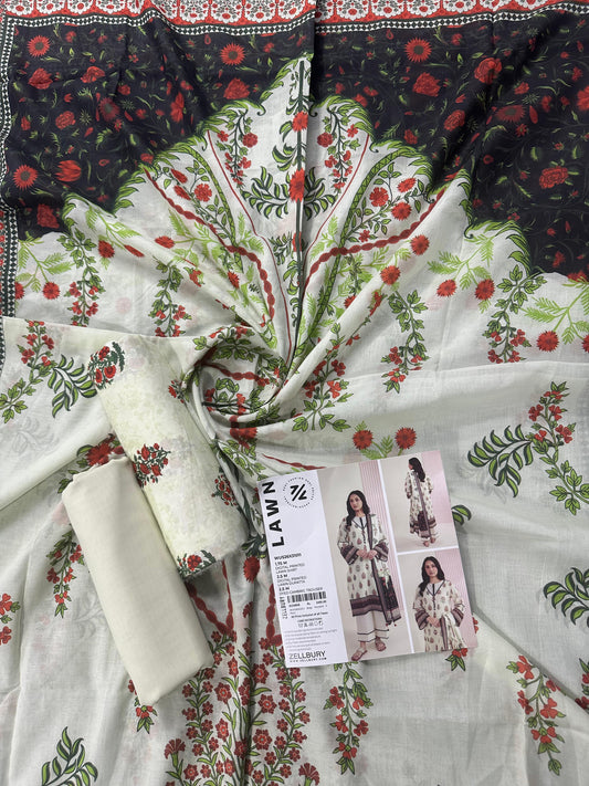 Zellbury (D.C:- WUS26X31011) Unstitched 3pcs Lawn Collection