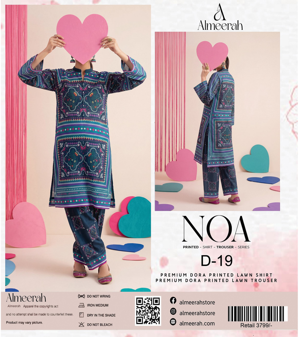 Almeerah - NOA 2 Pcs Unstitched collection Design No 19
