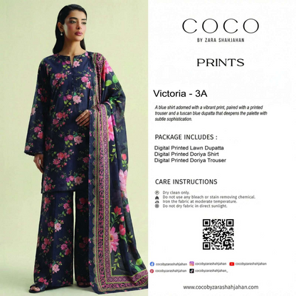 COCO Victoria - ЗА - PRINTS 3PCS UNSTITCHED COLLECTION