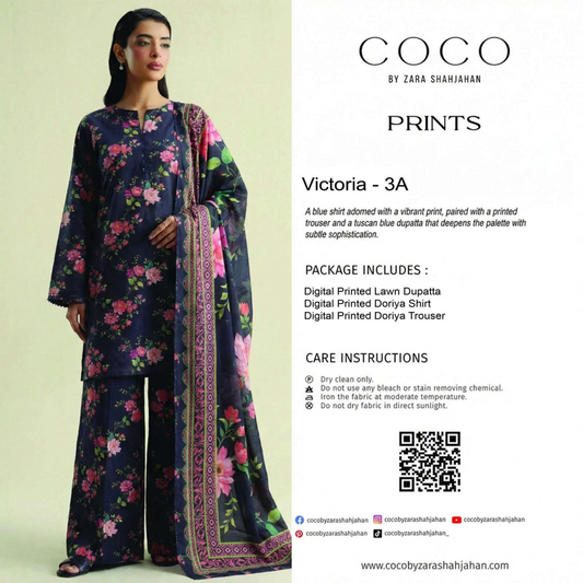 COCO Victoria - ЗА - PRINTS 3PCS UNSTITCHED COLLECTION