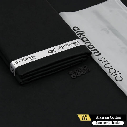 Alkaram Black Egyptian Cotton Gents Suits