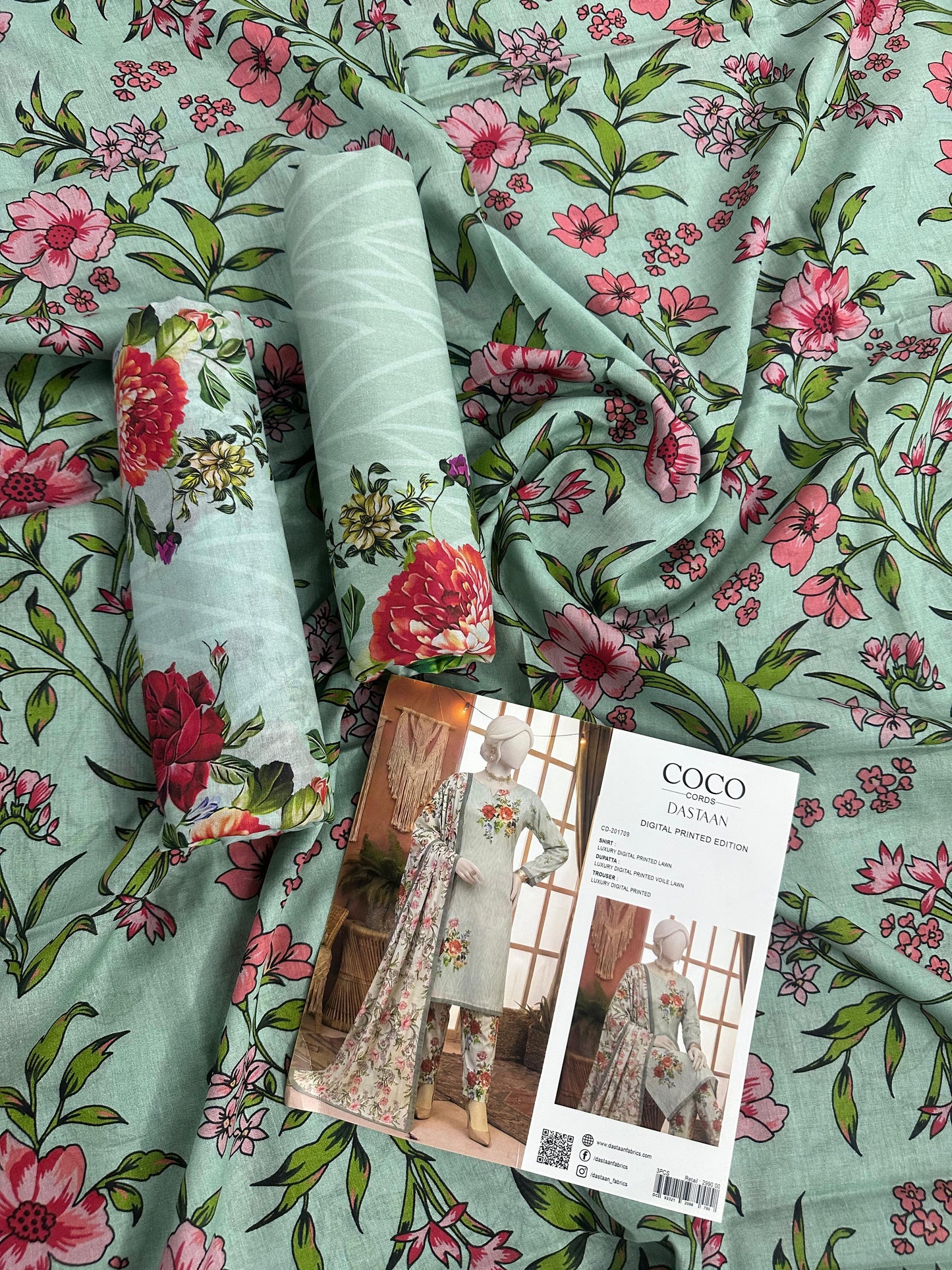COCO CORDS BY DASTAN Unstitched Original Lawn 3 Piece Collection Designs #10