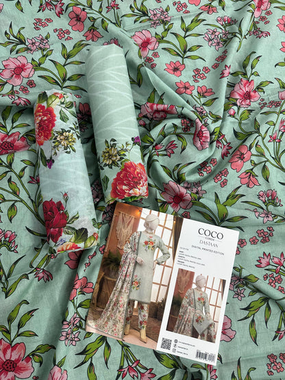 COCO CORDS BY DASTAN Unstitched Original Lawn 3 Piece Collection Designs #10