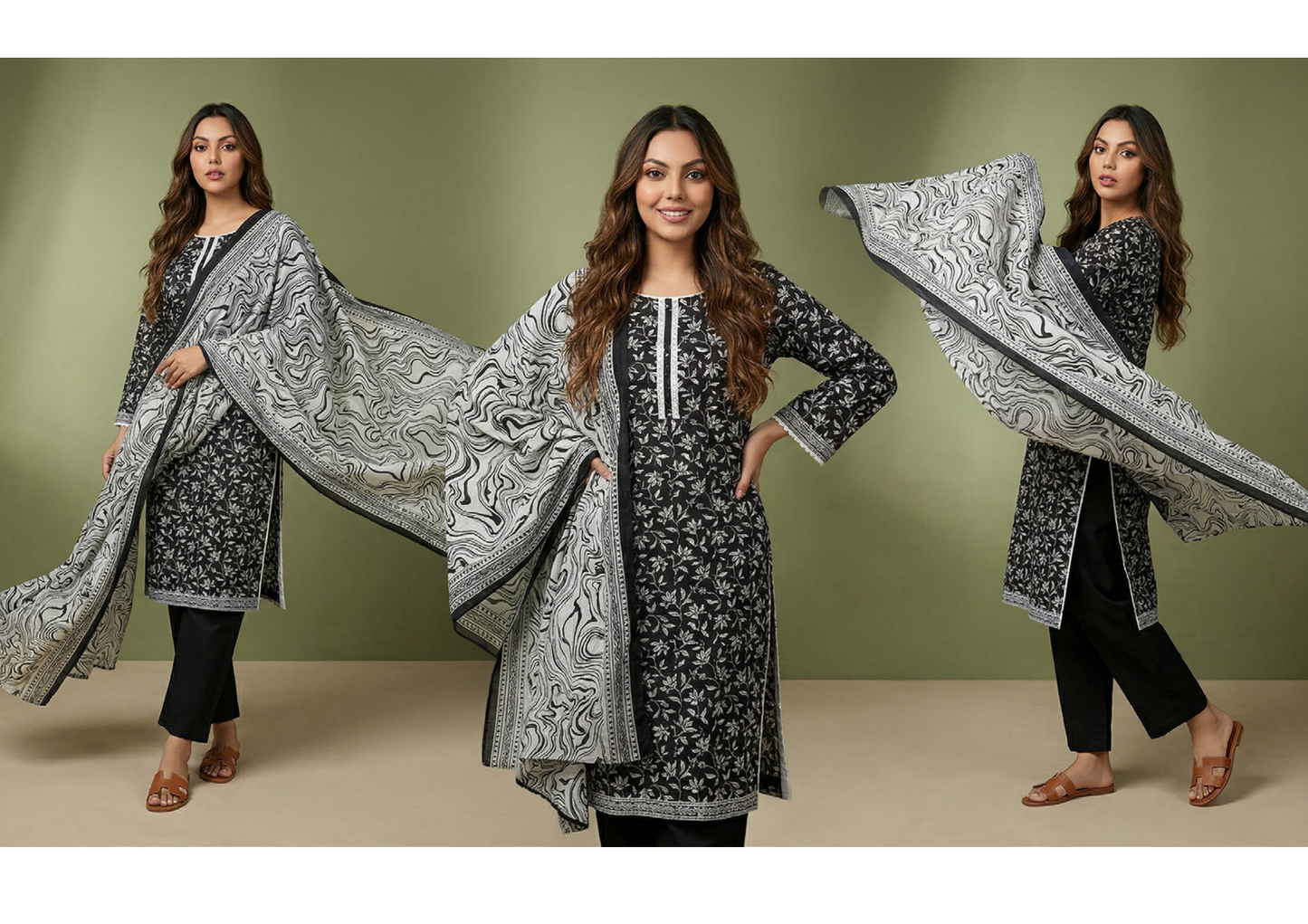 Salina Black & White Lawn Collection Vol-2 Design # 6