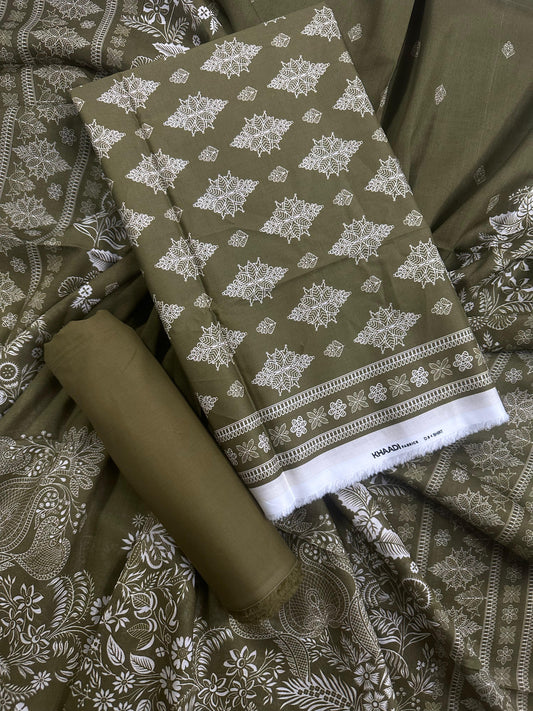 Khaadi Mehandi Printed 3Pcs
