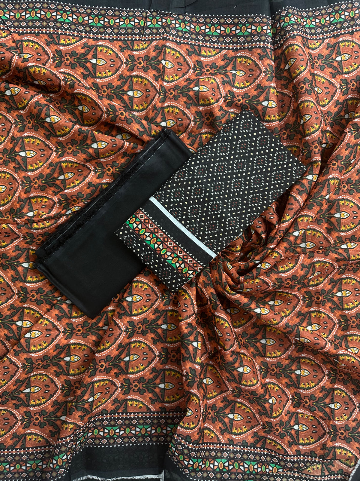 Bin Saeed By Zaman Black Printed 3Pcs
