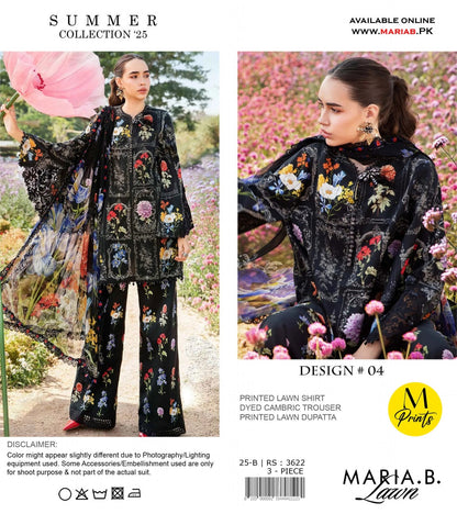 Maria.B Lawn Unstitched 3 Piece With Dyed Trouser/- 💞✨👌