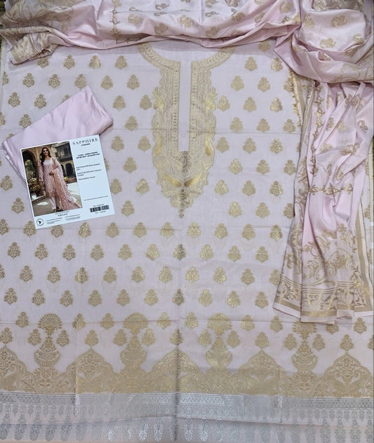 Sapphire Pink Gold Jacquard 3Pcs