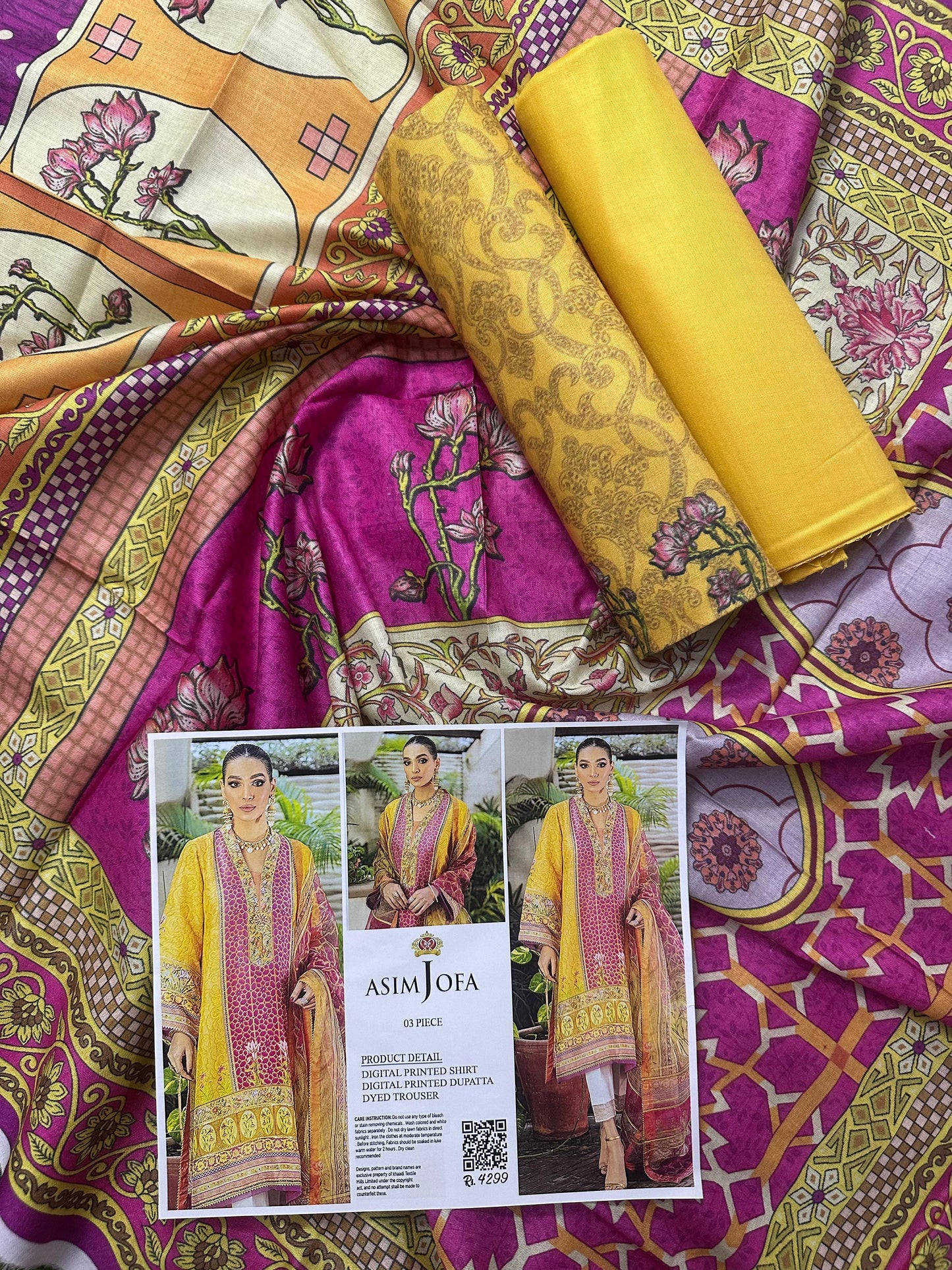 ASIM JOFA 3PC UNSTITCHED DIGITAL PRINTED COLLECTION