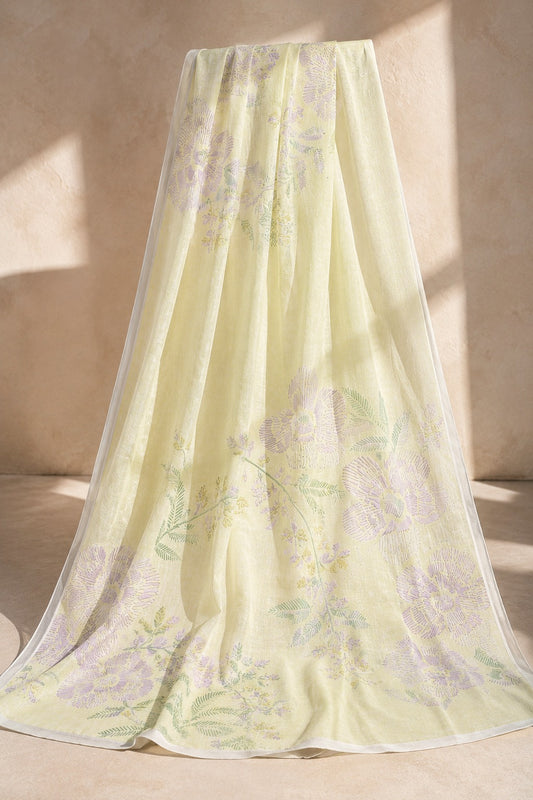 EGO 100%Original Yellow Digital Printed Lawn Dupatta Collection
